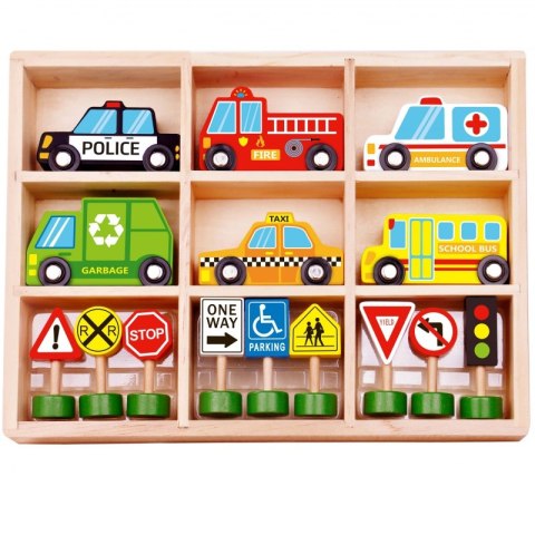 TOOKY TOY Droga Autostrada Puzzle + Pojazdy Samochody Znaki Drogowe TOOKY TOY Droga Autostrada Puzzle + Pojazdy Samochody Znaki Drogowe