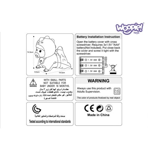 WOOPIE BABY Raczkujący Bobas Zabawka z Melodiami Świecąca WOOPIE BABY Raczkujący Bobas Zabawka z Melodiami Świecąca