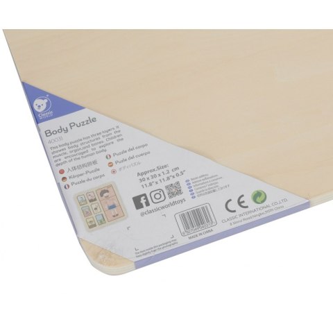 CLASSIC WORLD Tablica Edukacyjna Ciało Ludzkie Układanka Klocki Puzzle dla Dzieci Dopasuj MONTESSORI 19 el. CLASSIC WORLD Tablica Edukacyjna Ciało Ludzkie Układanka Klocki Puzzle dla Dzieci Dopasuj MONTESSORI 19 el.