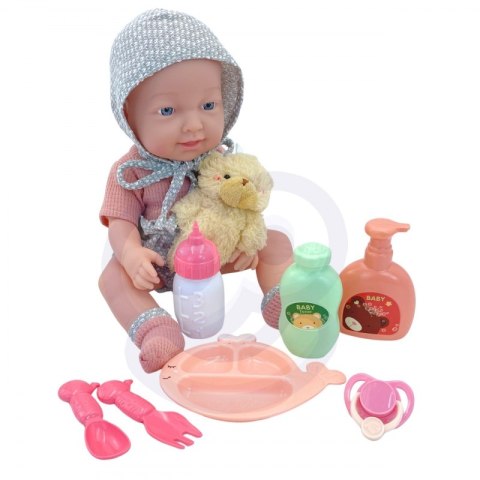 WOOPIE ROYAL Lalka Bobas 36 cm w Ubranku z Misiem Akcesoria do Karmienia WOOPIE ROYAL Lalka Bobas 36 cm w Ubranku z Misiem Akcesoria do Karmienia