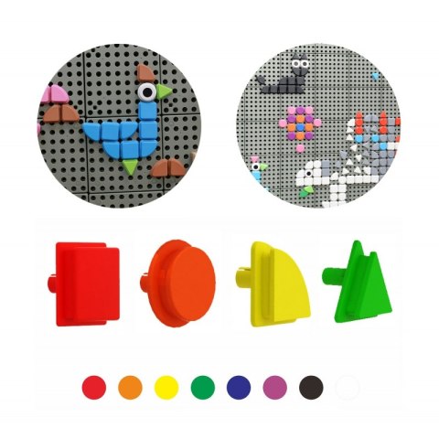 MASTERKIDZ Zestaw Kołeczki w kształcie figur geometrycznych 64szt do tablic STEM MASTERKIDZ Zestaw Kołeczki w kształcie figur geometrycznych 64szt do tablic STEM