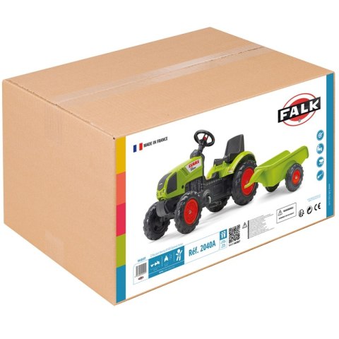 FALK Traktor Claas Zielony na Pedały z Przyczepą + Klakson od 2 Lat. FALK Traktor Claas Zielony na Pedały z Przyczepą + Klakson od 2 Lat.