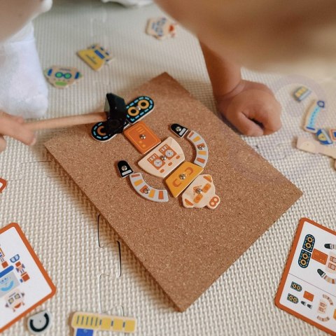 VIGA Drewniana Przybijanka Roboty 45 elementów Montessori VIGA Drewniana Przybijanka Roboty 45 elementów Montessori