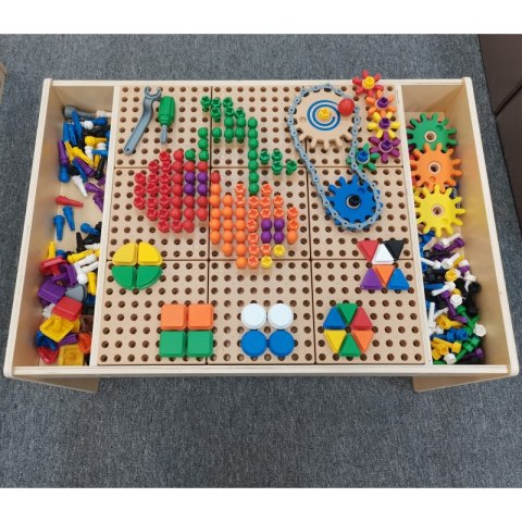MASTERKIDZ Drewniany Stół Edukacyjny + AKCESORIA STEM WALL MASTERKIDZ Drewniany Stół Edukacyjny + AKCESORIA STEM WALL
