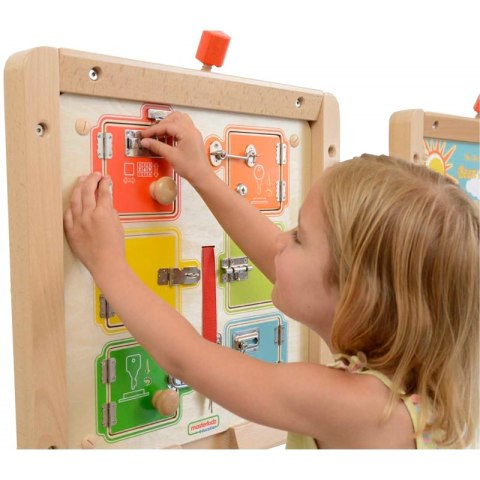 MASTERKIDZ Nauka Otwierania i Zamykania Zamków Ścienna Tablica Manipulacyjna MASTERKIDZ Nauka Otwierania i Zamykania Zamków Ścienna Tablica Manipulacyjna
