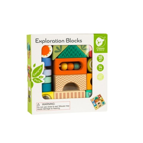 CLASSIC WORLD Drewniane Klocki Sensoryczne 7 Funkcji Układanka Multifunkcyjna Kształty Dźwięk MONTESSORI 14 el. CLASSIC WORLD Drewniane Klocki Sensoryczne 7 Funkcji Układanka Multifunkcyjna Kształty Dźwięk MONTESSORI 14 el.
