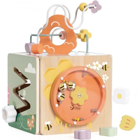 CLASSIC WORLD Drewniana Kostka Edukacyjna Sensoryczna 5w1 CLASSIC WORLD Drewniana Kostka Edukacyjna Sensoryczna 5w1