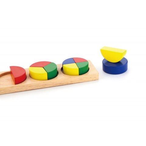 VIGA Drewniana Układanka Klocki Matematyczne Ułamki 10 Klocków Montessori VIGA Drewniana Układanka Klocki Matematyczne Ułamki 10 Klocków Montessori