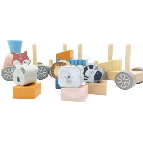 VIGA PolarB Drewniana Kolejka z wagonikami i zwierzątkami do ciągnięcia Montessori VIGA PolarB Drewniana Kolejka z wagonikami i zwierzątkami do ciągnięcia Montessori
