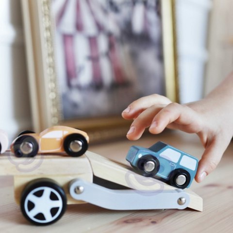 VIGA PolarB Drewniana laweta z samochodzikami Montessori VIGA PolarB Drewniana laweta z samochodzikami Montessori