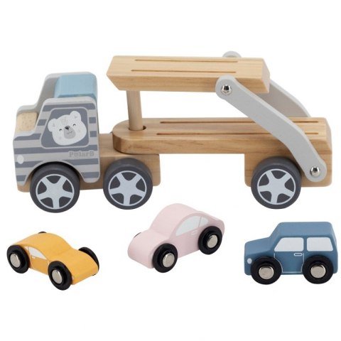 VIGA PolarB Drewniana laweta z samochodzikami Montessori VIGA PolarB Drewniana laweta z samochodzikami Montessori