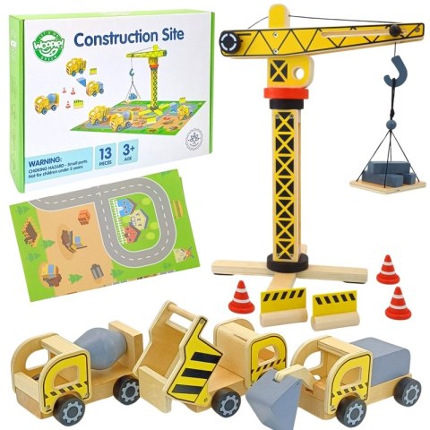 WOOPIE GREEN Drewniany Plac Budowy 5w1 Ruchomy Dźwig XXL Pojazdy Budowlane 13 el. FSC WOOPIE GREEN Drewniany Plac Budowy 5w1 Ruchomy Dźwig XXL Pojazdy Budowlane 13 el. FSC
