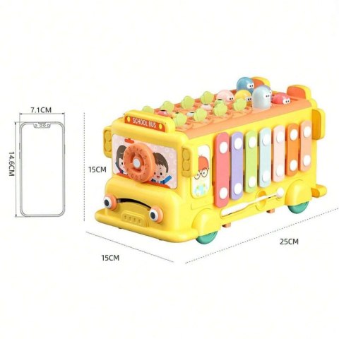 WOOPIE BABY Interaktywny Autobus Montessori Edukacyjny 6w1 Młoteczek Cymbałki +18 m WOOPIE BABY Interaktywny Autobus Montessori Edukacyjny 6w1 Młoteczek Cymbałki +18 m
