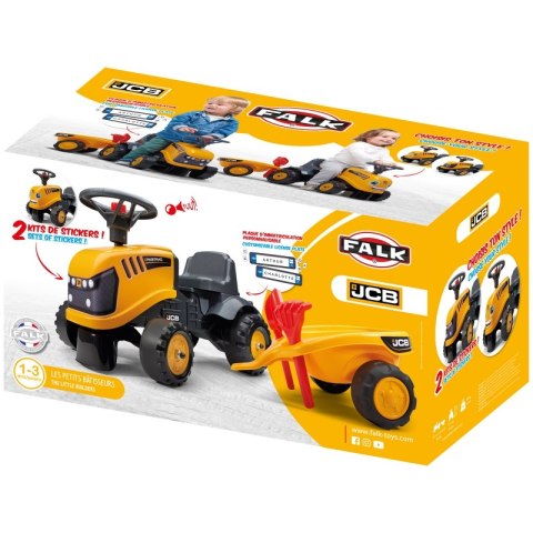FALK Traktorek JCB Pomarańćzowy z Przyczepką od 1 roku FALK Traktorek JCB Pomarańćzowy z Przyczepką od 1 roku