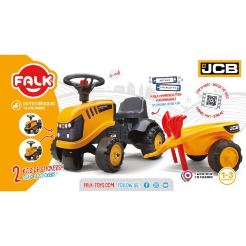 FALK Traktorek JCB Pomarańćzowy z Przyczepką od 1 roku FALK Traktorek JCB Pomarańćzowy z Przyczepką od 1 roku