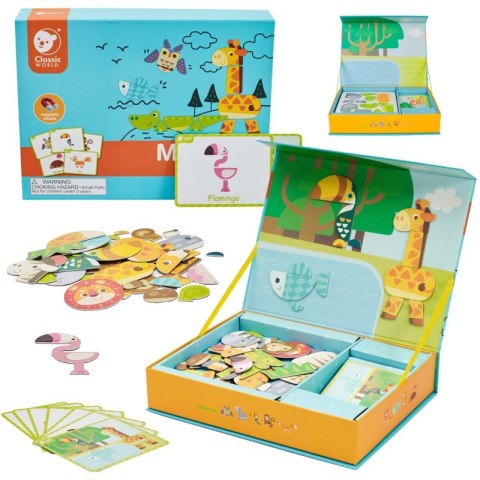 CLASSIC WORLD Układanka Magnetyczna Zwierzęta Tablica Klocki Puzzle Pamięć 60 el. CLASSIC WORLD Układanka Magnetyczna Zwierzęta Tablica Klocki Puzzle Pamięć 60 el.