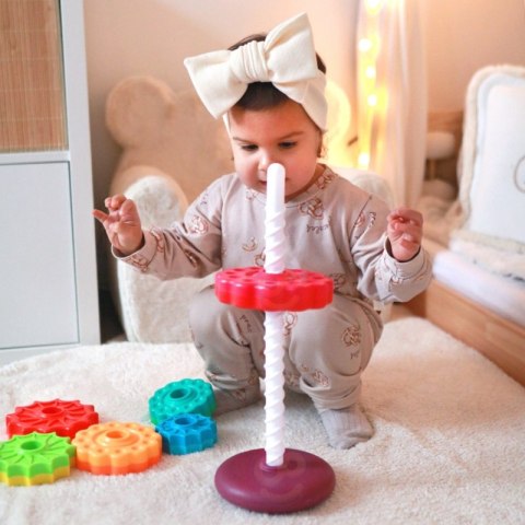WOOPIE BABY Edukacyjna Piramidka Zakręcona Wieża WOOPIE BABY Edukacyjna Piramidka Zakręcona Wieża