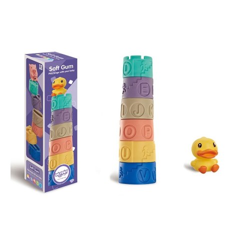 WOOPIE BABY Klocki Sensoryczne Układanka Piramida do Ściskania Wody Dźwięk Nauka Alfabetu Kaczuszka 7 el. WOOPIE BABY Klocki Sensoryczne Układanka Piramida do Ściskania Wody Dźwięk Nauka Alfabetu Kaczuszka 7 el.