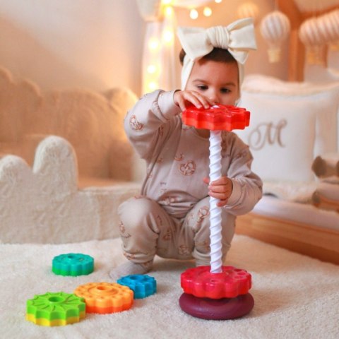 WOOPIE BABY Edukacyjna Piramidka Zakręcona Wieża WOOPIE BABY Edukacyjna Piramidka Zakręcona Wieża