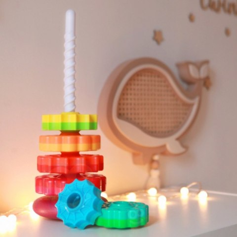 WOOPIE BABY Edukacyjna Piramidka Zakręcona Wieża WOOPIE BABY Edukacyjna Piramidka Zakręcona Wieża